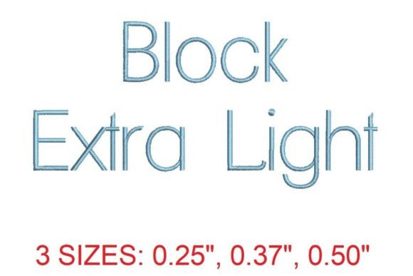 Discover the Minimalist Elegance of Block Extra Light Embroidery Font