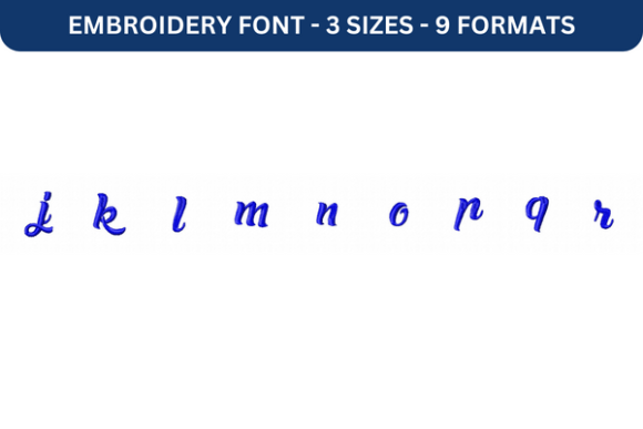 La Chatte à Maman Font Lower J to R: A Versatile Embroidery Font for Personalized Designs
