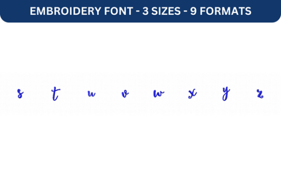 Lettres Douces Font Lower S to Z – A Versatile Embroidery Font for Creative Projects