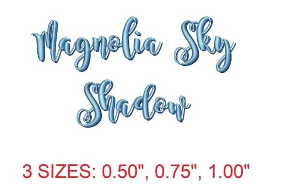 Magnolia Sky Shadow Embroidery Font: A Versatile Choice for Embroidery Enthusiasts