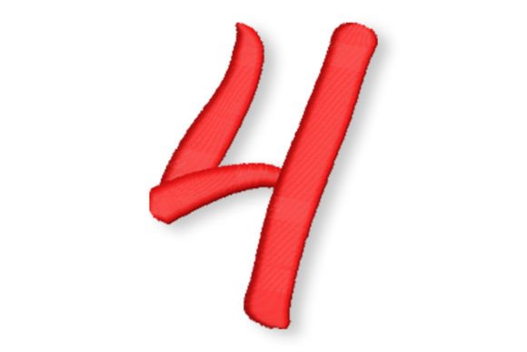 Script Number Four: A Modern Embroidery Design with Endless Possibilities