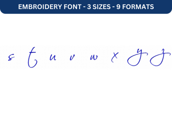 Scriptina Font Lower S to Z: A Versatile Embroidery Font for Creative Projects